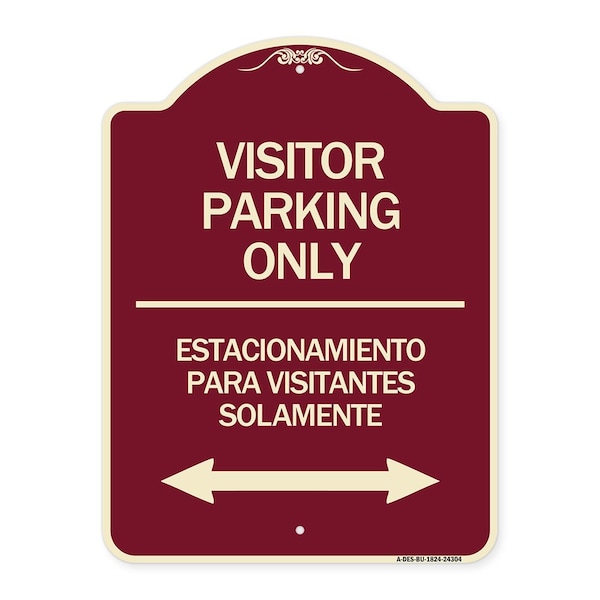Bilingual Reserved Parking Visitor Parking Only Estacionamiento Para Visitantes, A-DES-BU-1824-24304